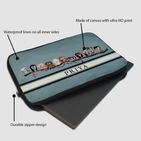 Owl Printed Personalised Laptop Sleeve/Cover - Uncommongifts.in